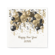 Gouden zwarte ballonnen confetti Oud en Nieuw fees