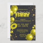 Gouden zwarte ballonnen Confetti oudejaarsavond fe Kaart (Voorkant)