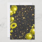 Gouden zwarte ballonnen Confetti oudejaarsavond fe Kaart (Achterkant)