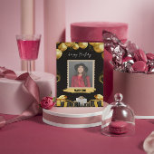 Gouden & Zwarte Ballonnen en Cadeaus Kaart