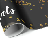 Gouden zwarte ballonnen Pensioen Party Cadeaupapier (Rol Hoek)