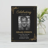 Gouden Zwarte Begrafenisprogramma, Begrafenismonum Kaart (Staand voorkant)