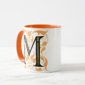 Gouden & Zwarte Bloem 'M' - Mok (Voorkant links)