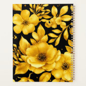 Gouden zwarte bloemen professionele afspraak planner (Achterkant)