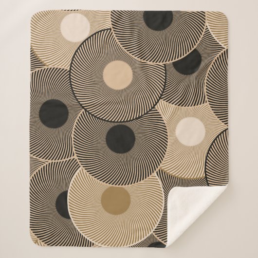 Gouden zwarte boogwielen: Abstract Sherpa Deken (Voorkant)