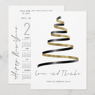 Gouden Zwarte Boom 2027 Kalender Liefde Dank  Kaart