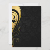 Gouden zwarte bruiloft en Jubileum personaliseren Save The Date (Achterkant)