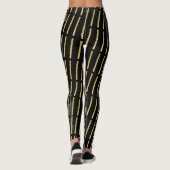 Gouden Zwarte Bubbels Custom Moderne Designer Leggings (Achterkant)