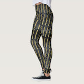 Gouden Zwarte Bubbels Custom Moderne Designer Leggings (Links)