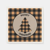 Gouden zwarte buffel geplakt kerstboom servet (Voorkant)