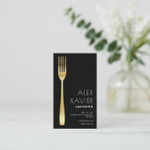 gouden zwarte cateraar visitekaartje (Staand voorkant)