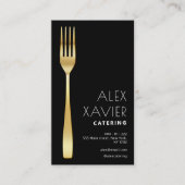gouden zwarte cateraar visitekaartje (Voorkant)