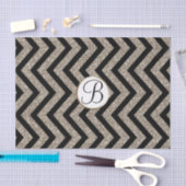 Gouden Zwarte Chevron Print Monogram Letter Initia Tissuepapier (Craft)