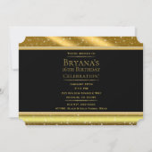 Gouden Zwarte Confetti Glitters Glam VIP-feesttick Kaart (Achterkant)