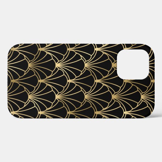 gouden zwarte decodepatroon Case-Mate iPhone case (Achterkant (horizontaal))