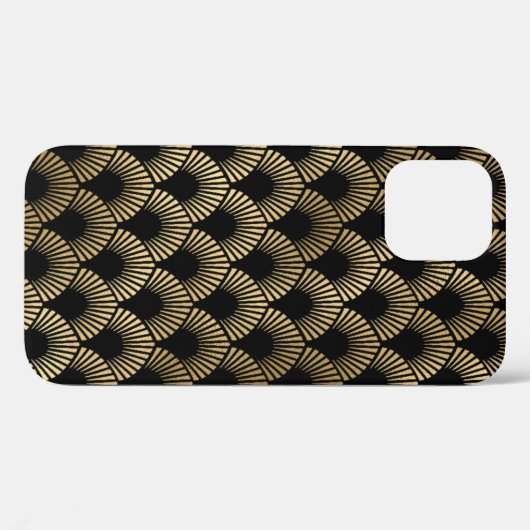 gouden zwarte decodepatroon Case-Mate iPhone case (Achterkant (horizontaal))