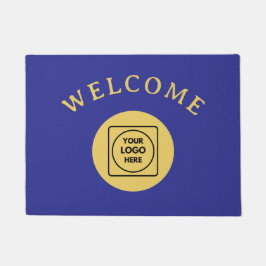 Gouden zwarte deurmat met op maat gemaakt bedrijfs