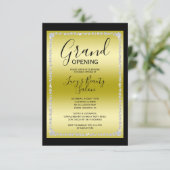 Gouden & Zwarte Diamant Ingelijste Grote Opening Kaart (Staand voorkant)