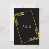 Gouden Zwarte Elegante Omlijste Moderne Trouw Uitn (Achterkant)