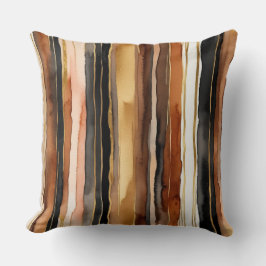 Gouden zwarte en roest abstracte strepen kussen