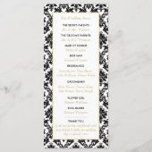  gouden, zwarte en witte ddkleurig huwelijk programmakaart (Achterkant)