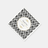  gouden, zwarte en witte ddkleurig huwelijk servet (Hoek)