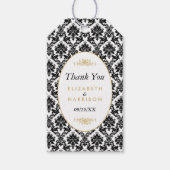 gouden, zwarte en witte dpersen cadeaulabel (Voorkant)