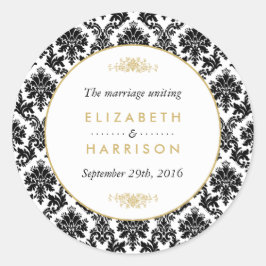 gouden, zwarte en witte dpersen ronde sticker