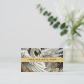 Gouden zwarte en witte zwaan Visitekaartjes (Staand voorkant)