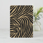 Gouden zwarte Faux Glitter Zebra Sweet Sixteen Kaart (Staand voorkant)