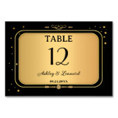 Gouden Zwarte Feestelijke Confetti Bruiloft Kaart (Voorkant)