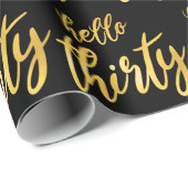 Gouden zwarte Folie Hallo Cadeaupapier (Rol Hoek)