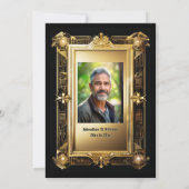 Gouden zwarte foto pensioen afscheid art deco kaart (Achterkant)