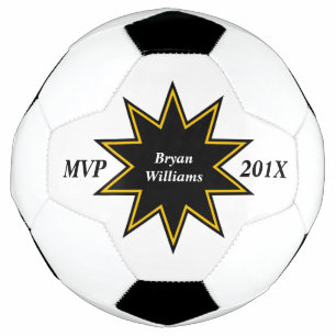 Gouden Zwarte Gepersonaliseerde Ster MVP Voetbal