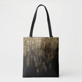Gouden Zwarte Glanzende Tote Bag
