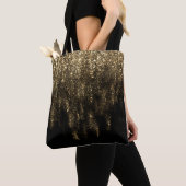 Gouden Zwarte Glanzende Tote Bag (Dichtbij)