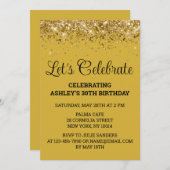 Gouden Zwarte Glitter 30e Verjaardag Laten we vier Kaart (Voorkant / Achterkant)