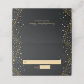 Gouden Zwarte Glitter Confetti Bruiloft Plaatskaartje (Buitenkant ongevouwen)