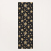 Gouden Zwarte Hemelse Zon Maan Ster Oefening Yogamat (Achterkant)