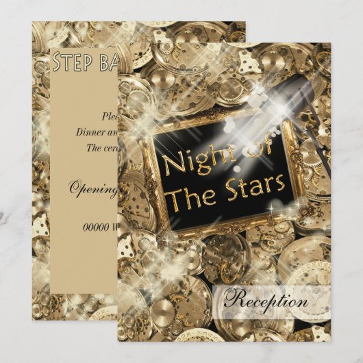 Gouden zwarte Hollywoodsterren Kaart (Voorkant / Achterkant)