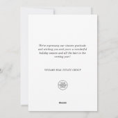 Gouden Zwarte Kerstboom Zakelijke Groet Feestdagenkaart (Achterkant)