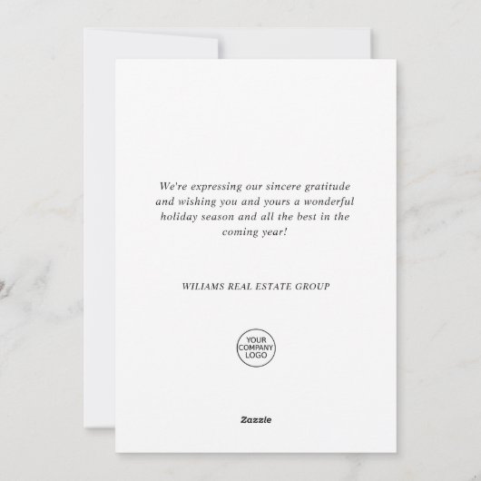 Gouden Zwarte Kerstboom Zakelijke Groet Feestdagenkaart (Achterkant)