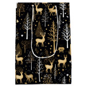 Gouden Zwarte Kerstcadeau Tas Medium Cadeauzakje (Achterkant)