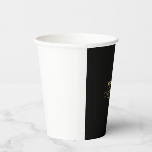 Gouden zwarte kleur elegante moderne minimalistisc papieren bekers (Rechts)