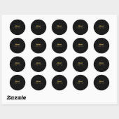 Gouden zwarte kleur elegante moderne minimalistisc ronde sticker (Vel)