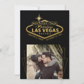 Gouden Zwarte Las Vegas Huwelijksfoto Save The Date (Voorkant)