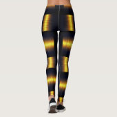 Gouden zwarte Leggings met gouden rooster (Achterkant)