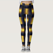 Gouden zwarte Leggings met gouden rooster (Voorkant)