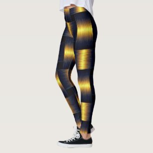 Gouden zwarte Leggings met gouden rooster