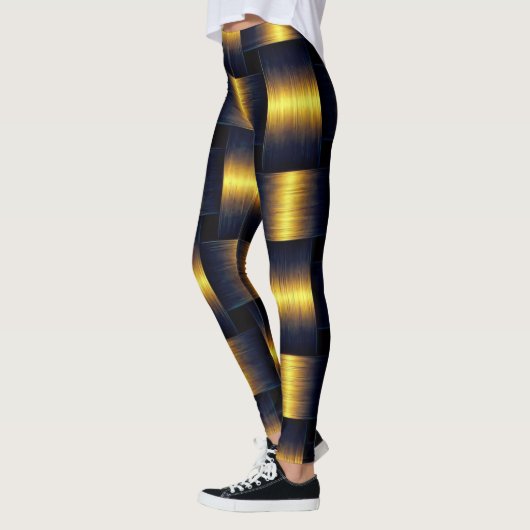 Gouden zwarte Leggings met gouden rooster (Links)